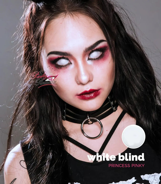 Princess Pinky Blind White coloured contact lenses (1 pair | Yearly)