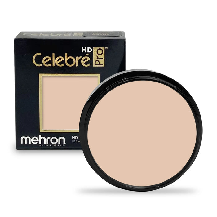 Mehron Celebré Pro-HD Cream krämfoundation 25 g i nyansen Light 2, öppen burk framför förpackningen