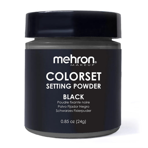 Mehron Colorset Setting Powder Black, färgat fixeringspuder 24 g