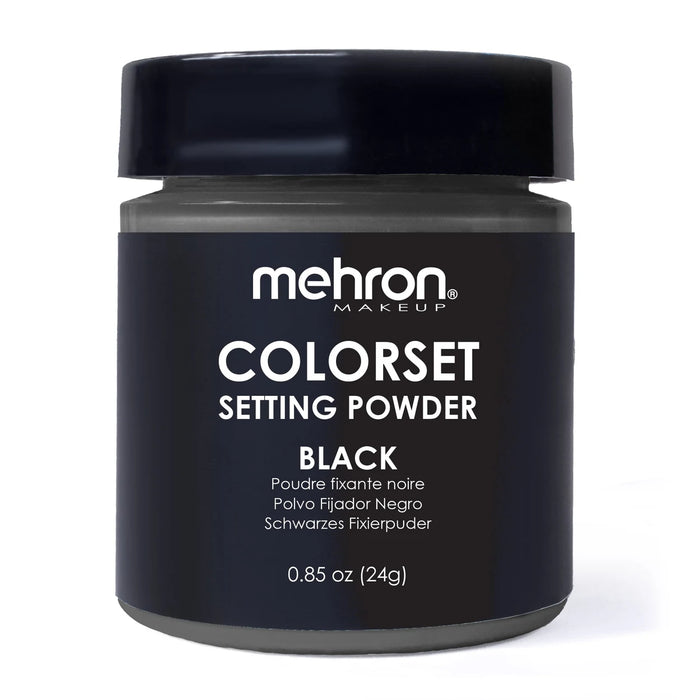 Mehron Colorset Setting Powder Black, färgat fixeringspuder 24 g