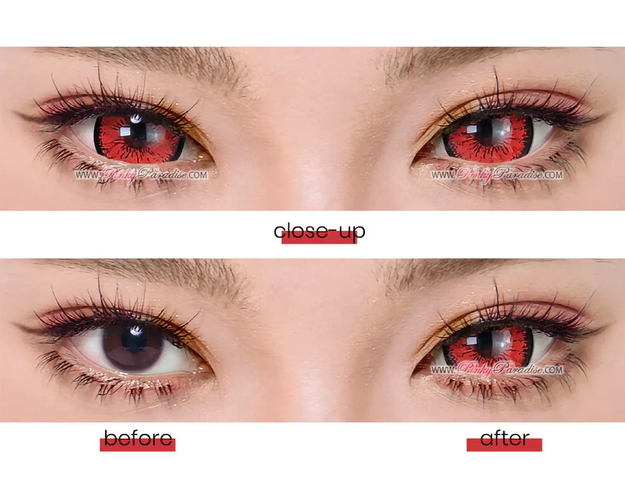 Princess Pinky Red Out Mini Sclera, coloured lenses (1 pair | Yearly)
