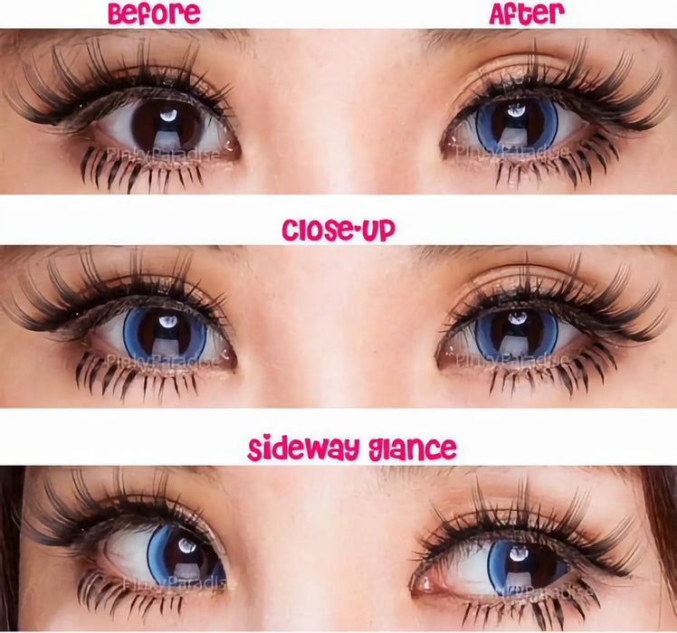 Princess Pinky Eclipse Blue coloured contact lenses (1 pair | Yearly)