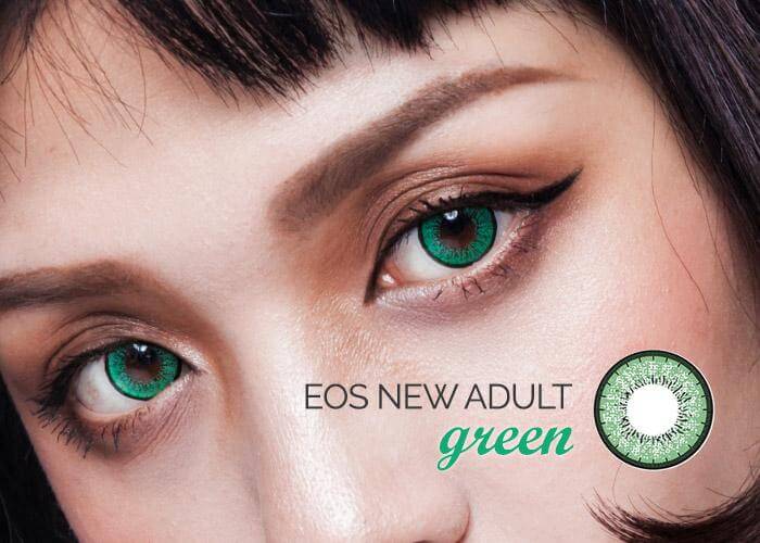 EOS New Adult Green, färgade linser (1-årslinser)