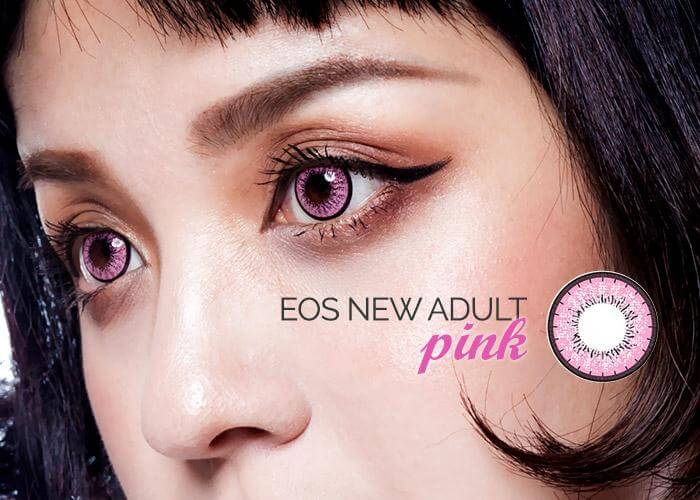 EOS New Adult Pink, färgade linser (1-årslinser)