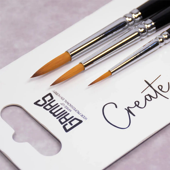 Grimas Face Paint Brush Set Round 2/4/6, sminkpenslar