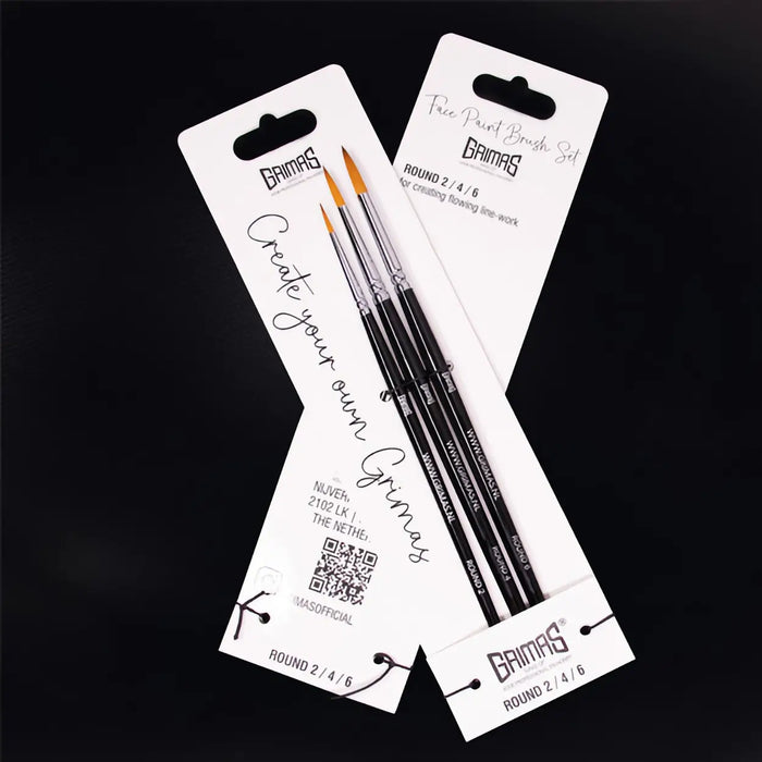 Grimas Face Paint Brush Set Round 2/4/6, sminkpenslar