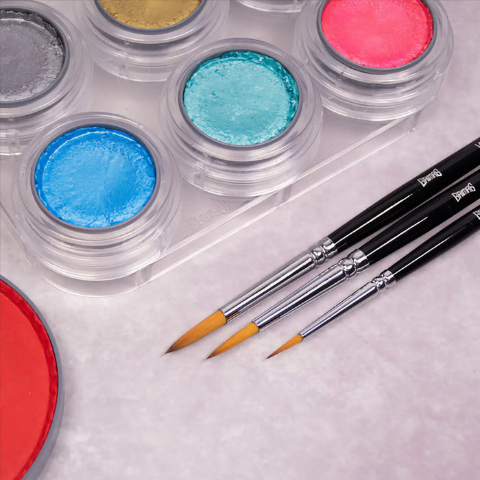 Grimas Face Paint Brush Set Round 2/4/6, sminkpenslar