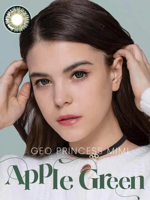 Geo Princess Mimi Apple Green (Bambi Series), färgade linser (1 par | 1-årslinser)