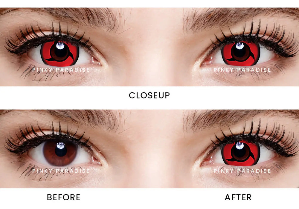 Princess Pinky Cosplay Itachi, färgade linser, röda (1 par | Årslinser)