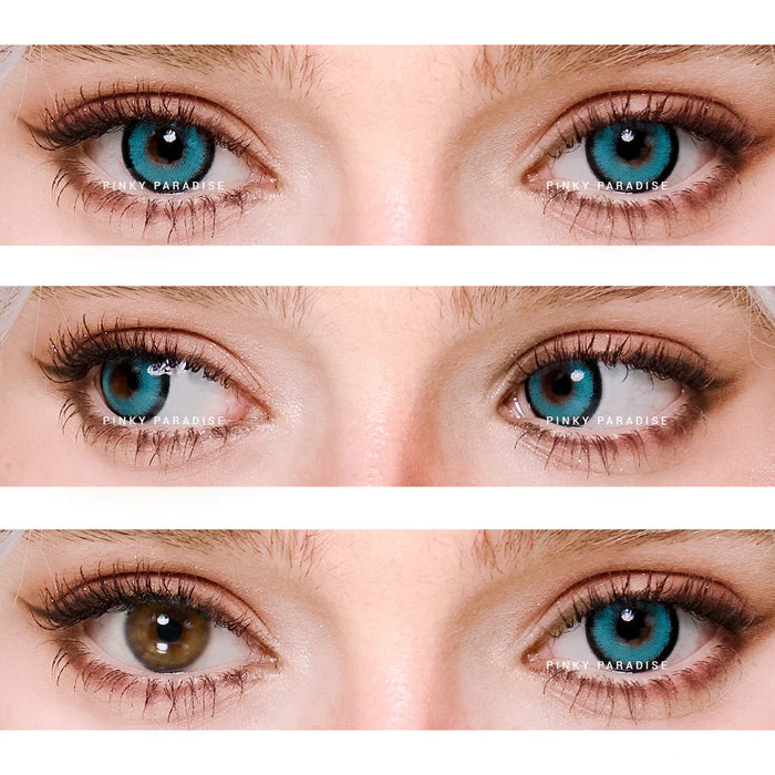 Princess Pinky KiRei Blue färgade linser, blå (1 par | Årslinser)