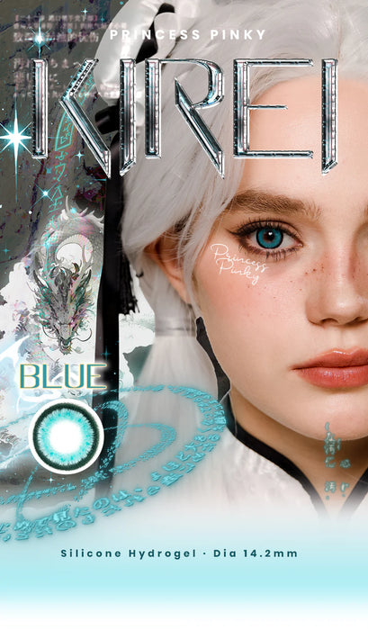 Princess Pinky KiRei Blue färgade linser, blå (1 par | Årslinser)