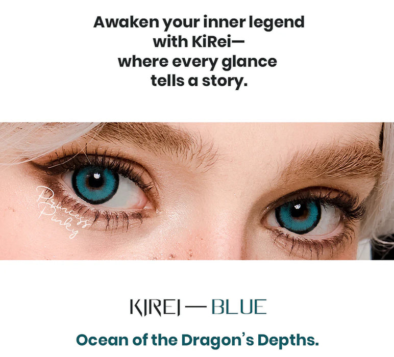 Princess Pinky KiRei Blue färgade linser, blå (1 par | Årslinser)