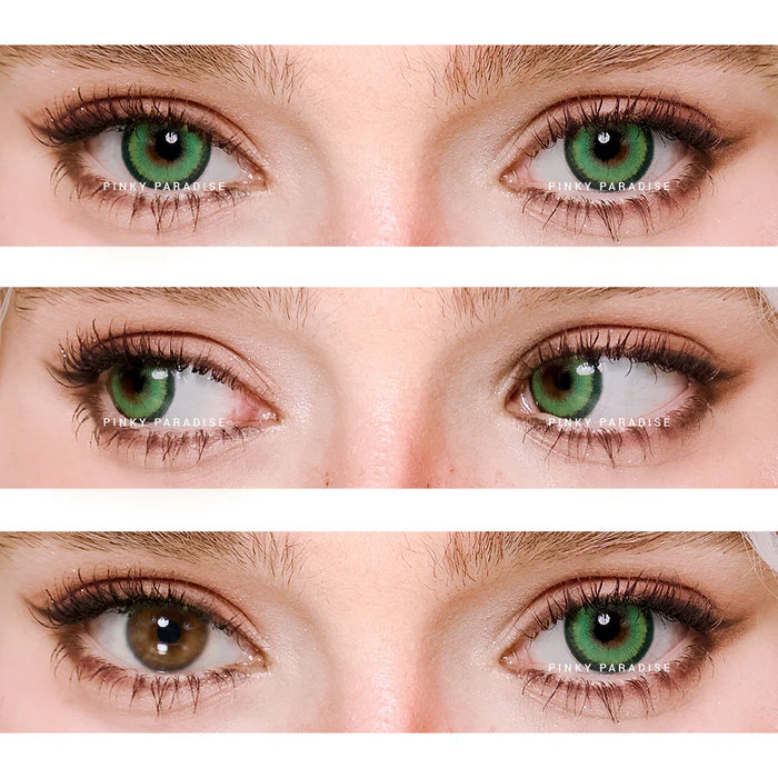 Princess Pinky KiRei Green färgade linser, grön (1 par | Årslinser)