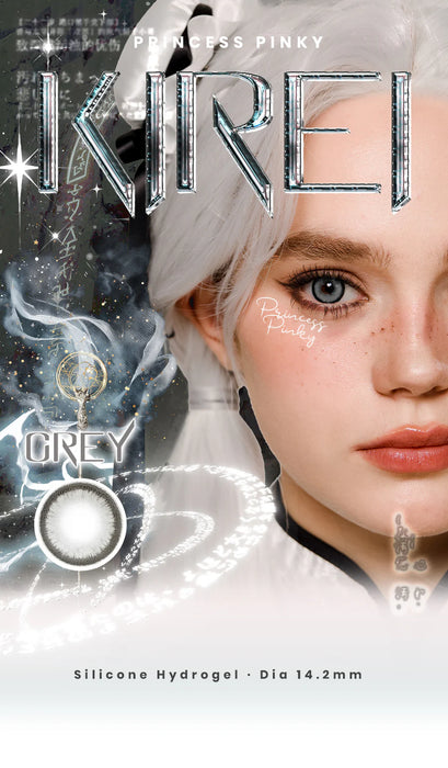 Princess Pinky KiRei Grey färgade linser, grå (1 par | Årslinser)