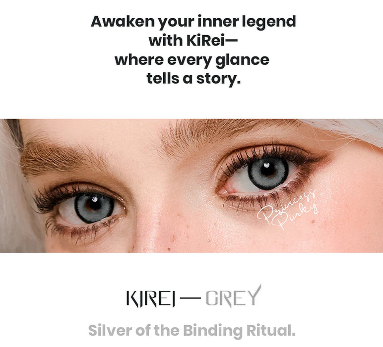 Princess Pinky KiRei Grey färgade linser, grå (1 par | Årslinser)