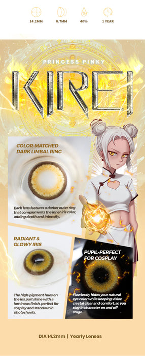 Princess Pinky KiRei Yellow (1 par | Årslinser)