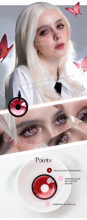 Princess Pinky Obsidian Red kontaktlinser (1 par | 1-årslinser)