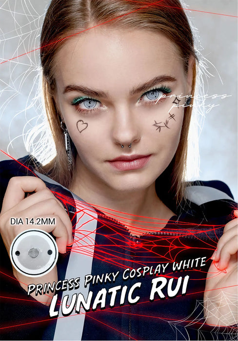 Princess Pinky Cosplay White Lunatic Rui färgade linser (1-årslins)