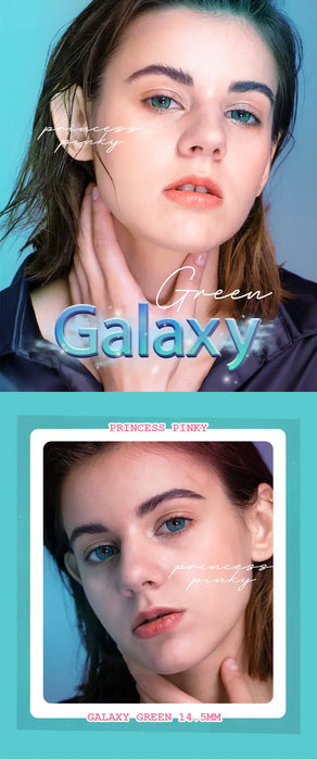 Princess Pinky Galaxy Green coloured contact lenses (yearly) 