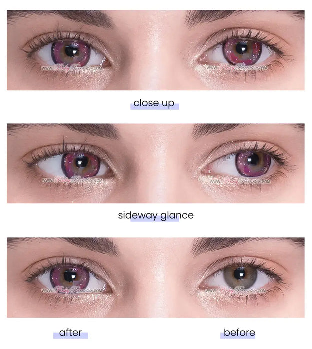 Princess Pinky Galaxy Pink coloured lenses (yearly)