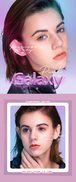 Princess Pinky Galaxy Pink, färgade linser (1-årslinser)