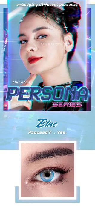 Princess Pinky Persona Blue, färgade linser (1-årslinser)