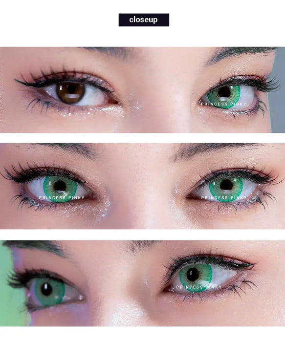 Princess Pinky Persona Green coloured contact lenses (yearly)