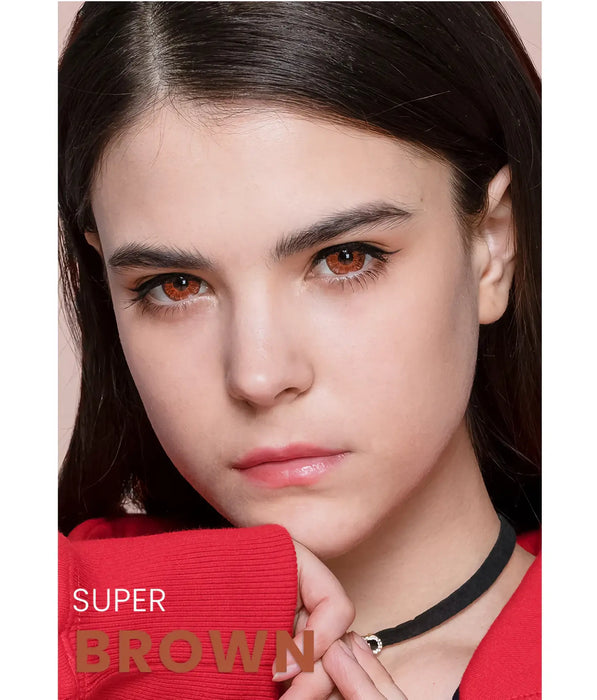 Vassen Super Brown coloured contact lenses (1 pair | Yearly)