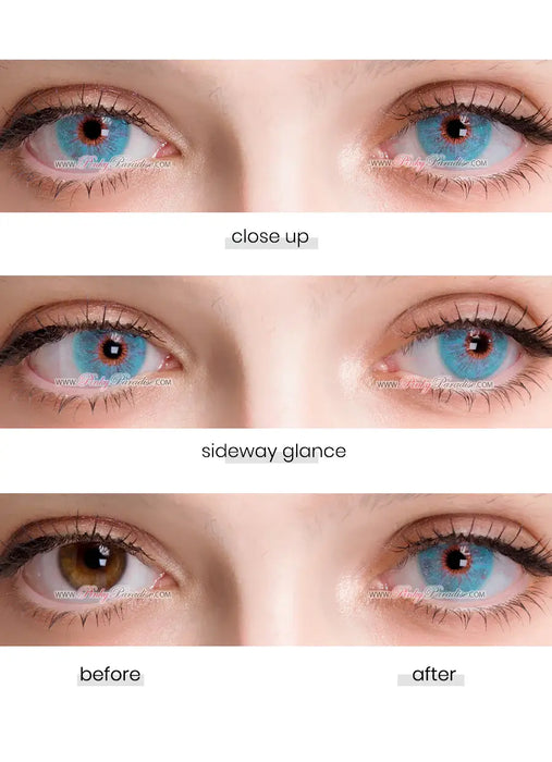 Uris Interstellar Blue coloured contact lenses (yearly)