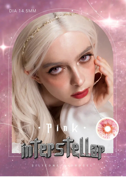 Uris Interstellar Pink coloured contact lenses (yearly)