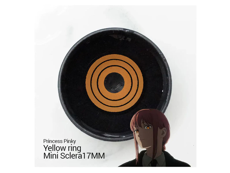 Princess Pinky Yellow Ring Mini Sclera, färgade linser, gula (1 par | Årslinser)
