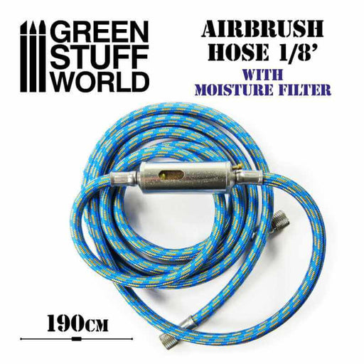 Airbrush hose 1/8'' with moisture filter  190cm length.