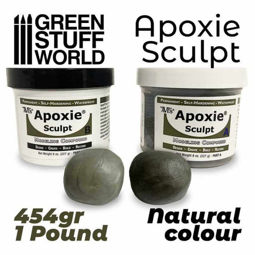 Apoxie sculpt. 1 lb, 454 grams. Showing the natural colour of the hardener and resin.