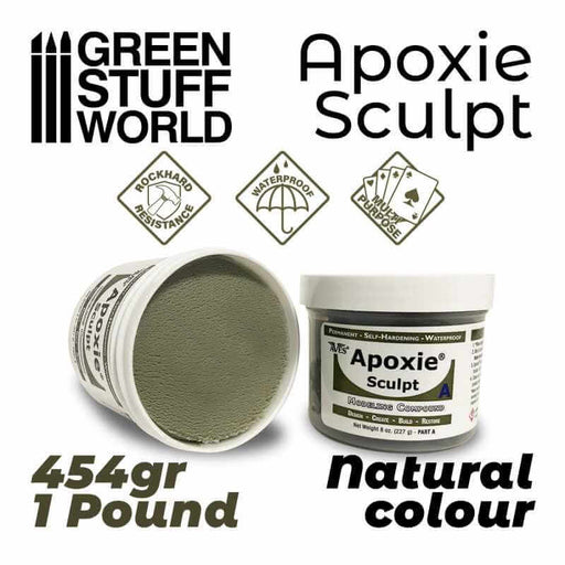 Apoxie sculpt 1 lb, 454 grams. Rockhar resistance. Waterproof. Multi purpose.