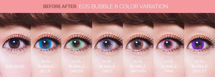 EOS Bubble Blue, färgade linser (1-årslinser)