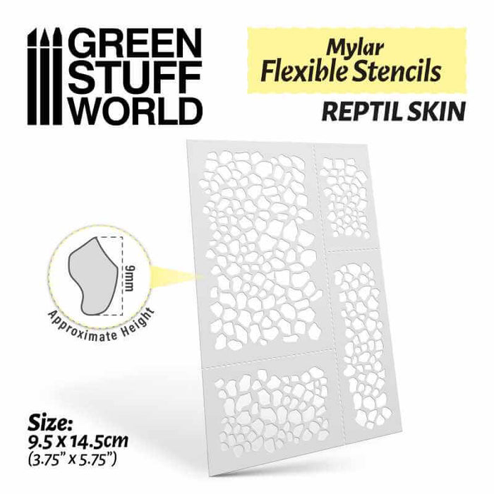 Mylar flexible stencils. Reptile skin. Size: 9.5 x 14.5 cm (3.75'' x 5.75'')