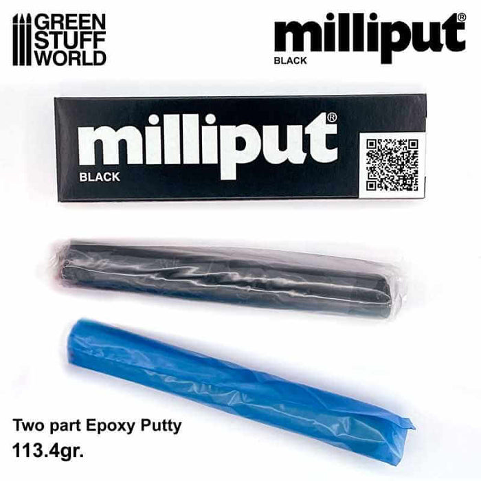 Milliput black, two part epoxy putty. 113 gram