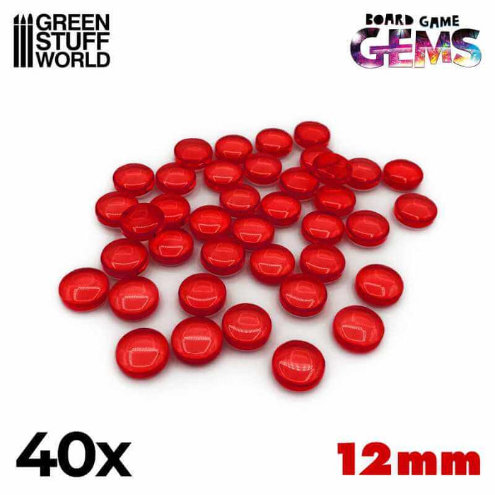 40x red plastic gems 12mm