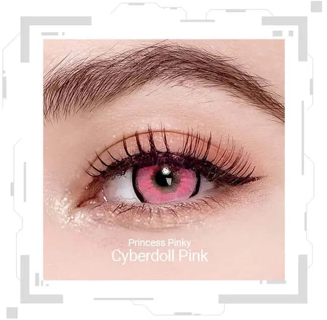 Princess Pinky Cyberdoll Pink, färgade linser (1 par | 1-årslinser)