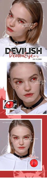 Princess Pinky Devilish Demon Eye Red, crazy-linser (1 par | 1-årslinser)