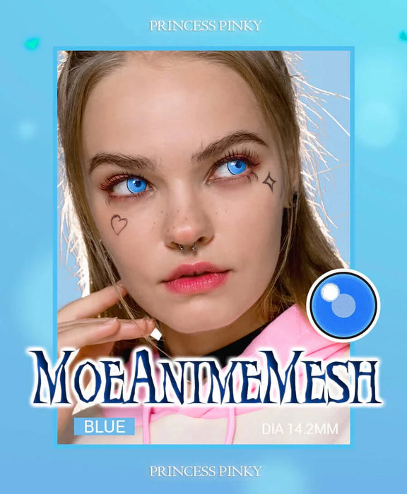 Princess Pinky Moe Anime Blue Mesh, cosplay linser (1-årslinser)