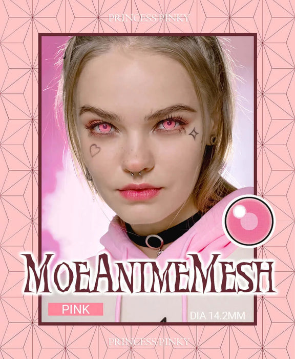 Princess Pinky Moe Anime Pink Mesh, cosplay linser (1-årslinser)