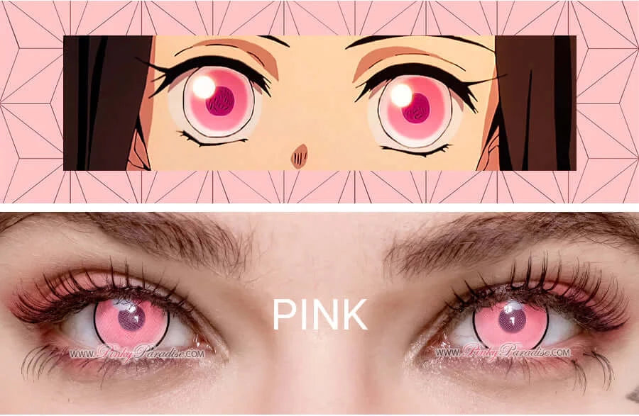 Princess Pinky Moe Anime Pink Mesh, cosplay linser (1 par | 1-årslinser)