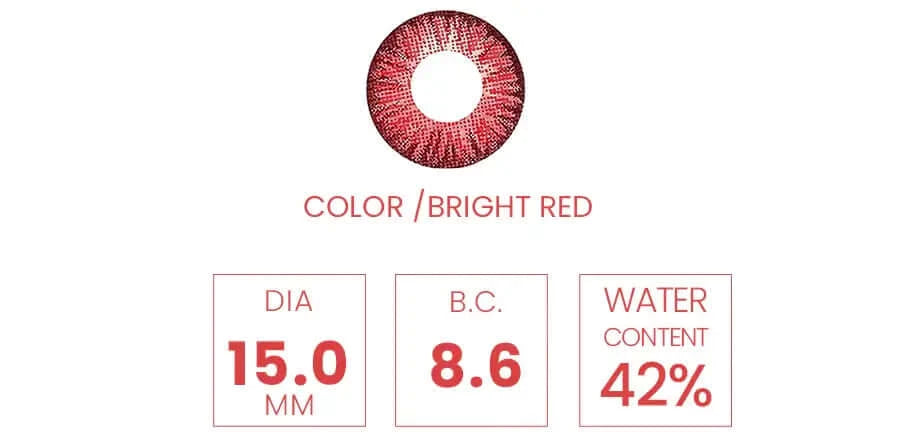 Vassen Super Bright Red, färgade linser (1-årslinser)